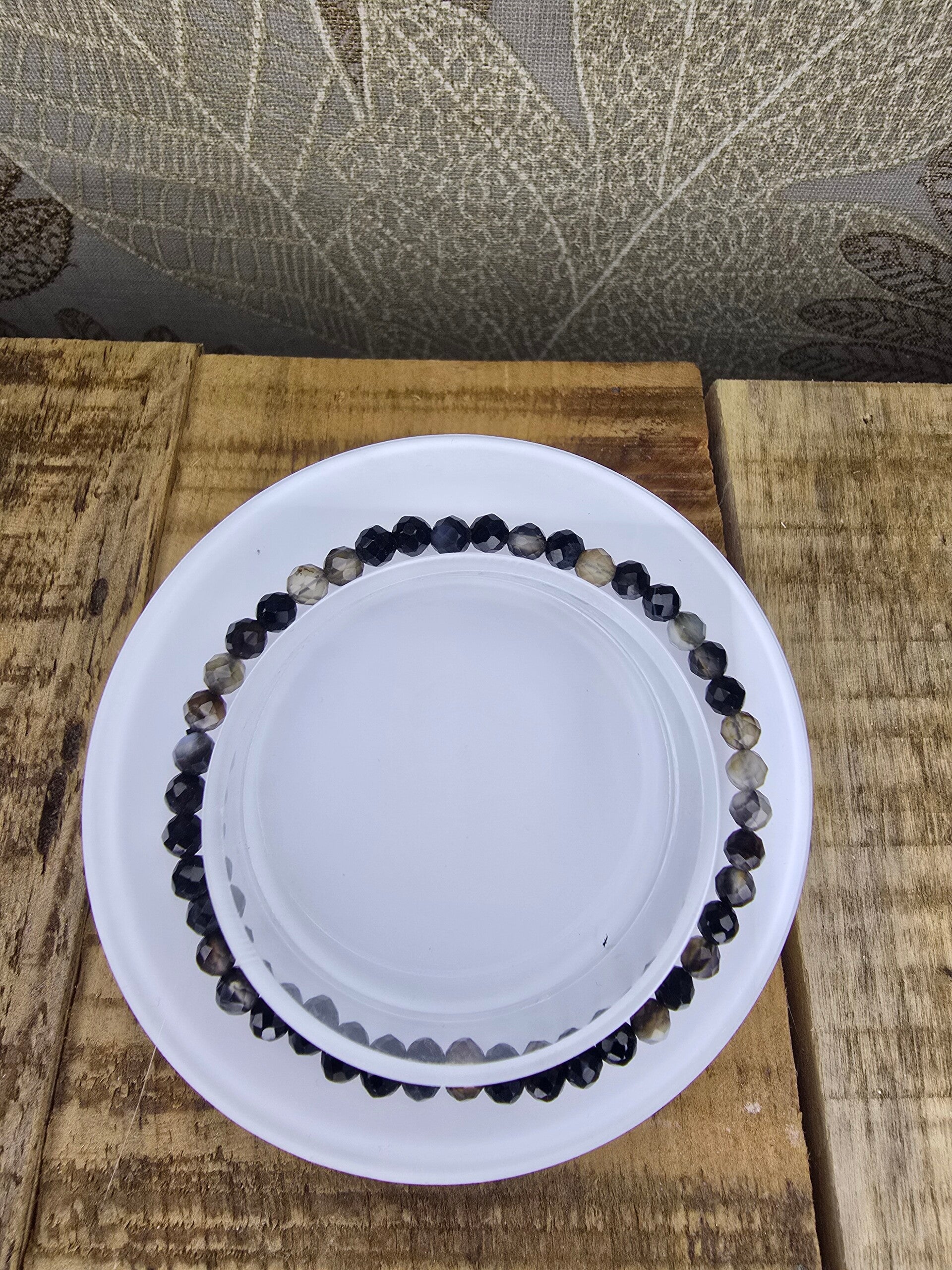 Zwarte agaat armband