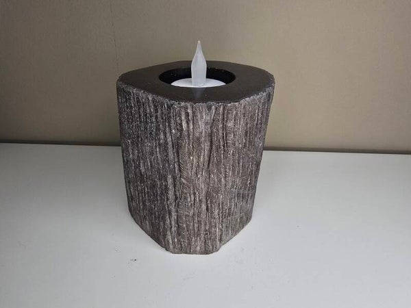 Versteend hout kaarsen houder