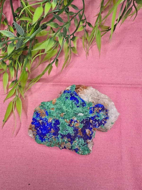 Malachiet met azuriet