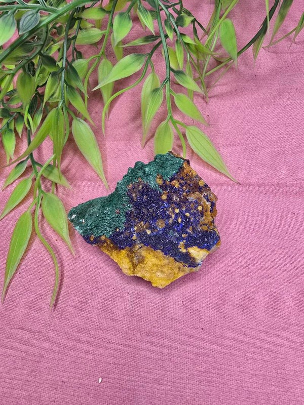 Malachiet met azuriet