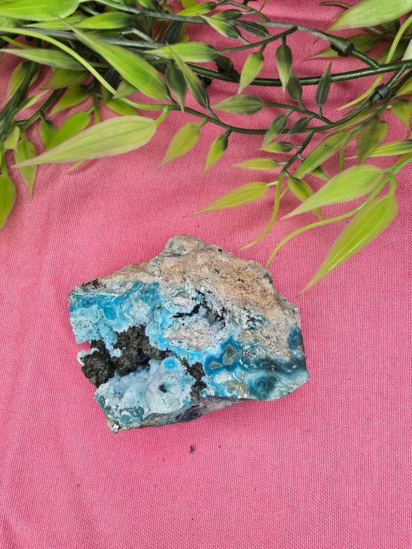 Chrysocolla met malachiet