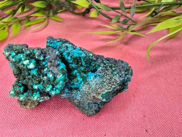 Chrysocolla met malachiet