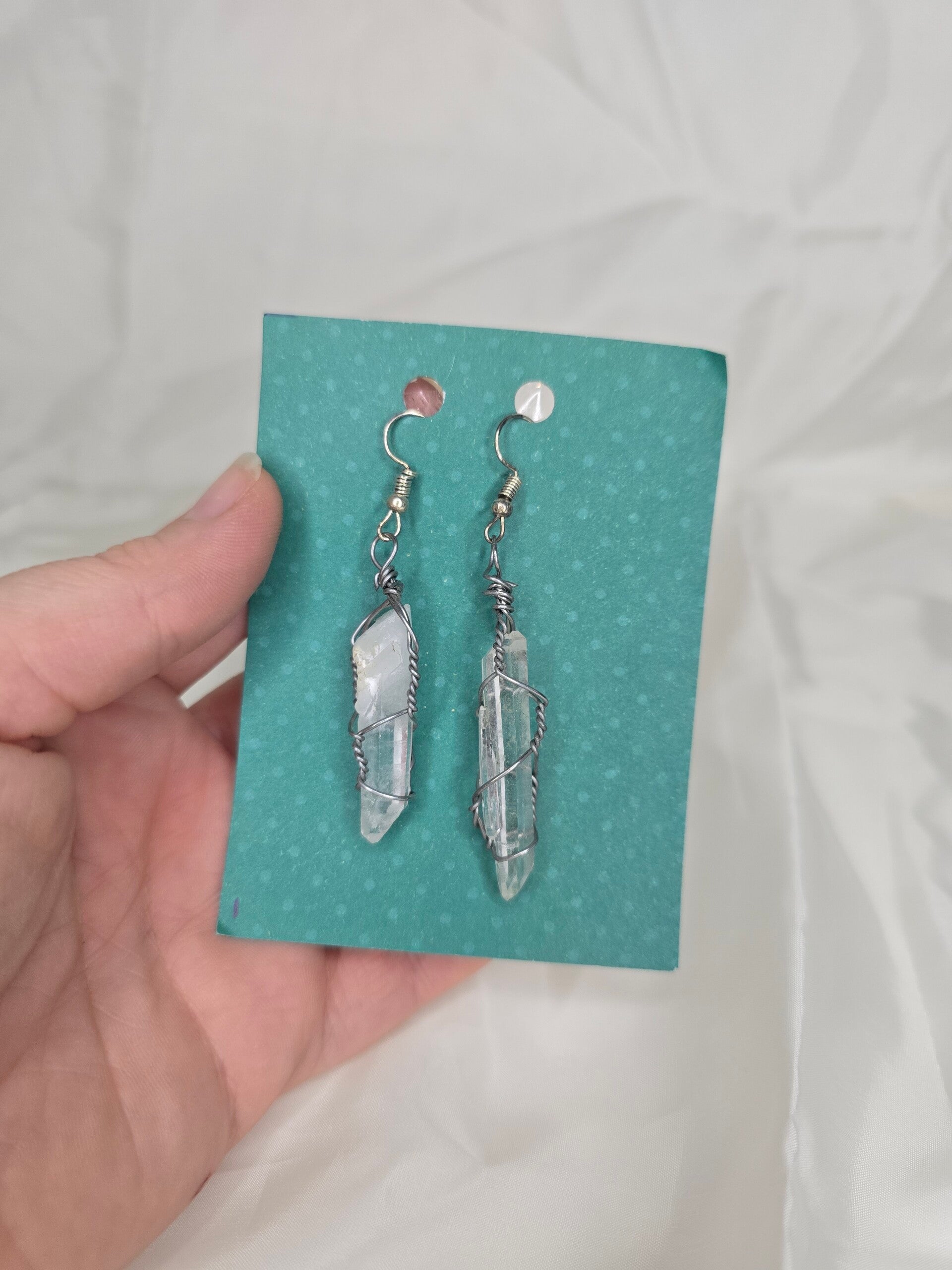 Bergkristal oorbellen