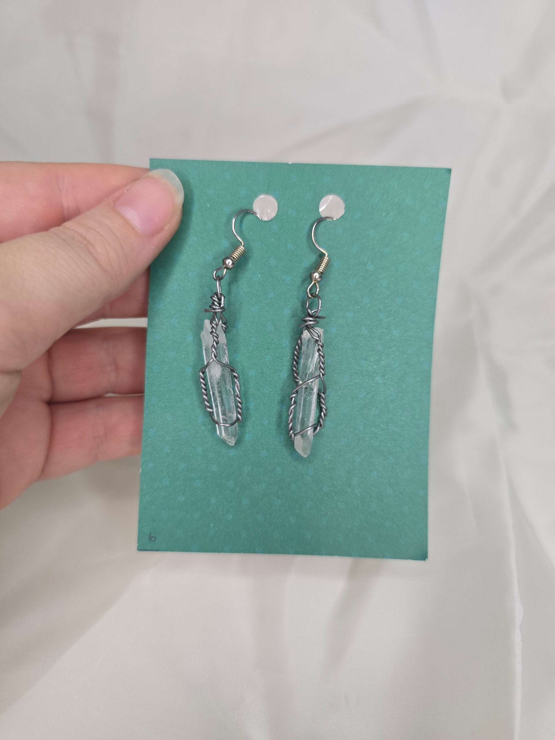 Bergkristal oorbellen