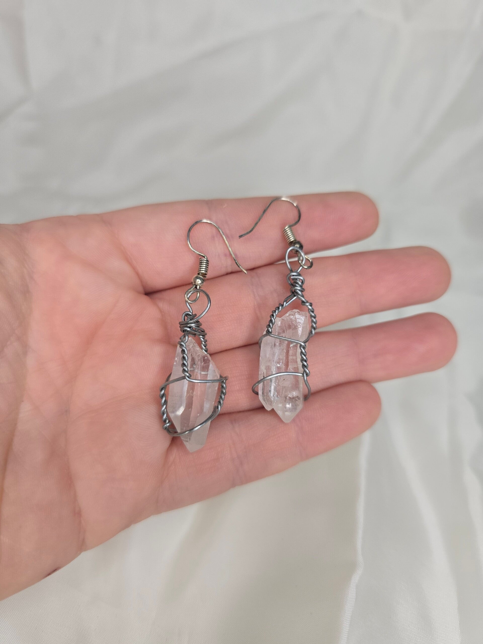 Bergkristal oorbellen