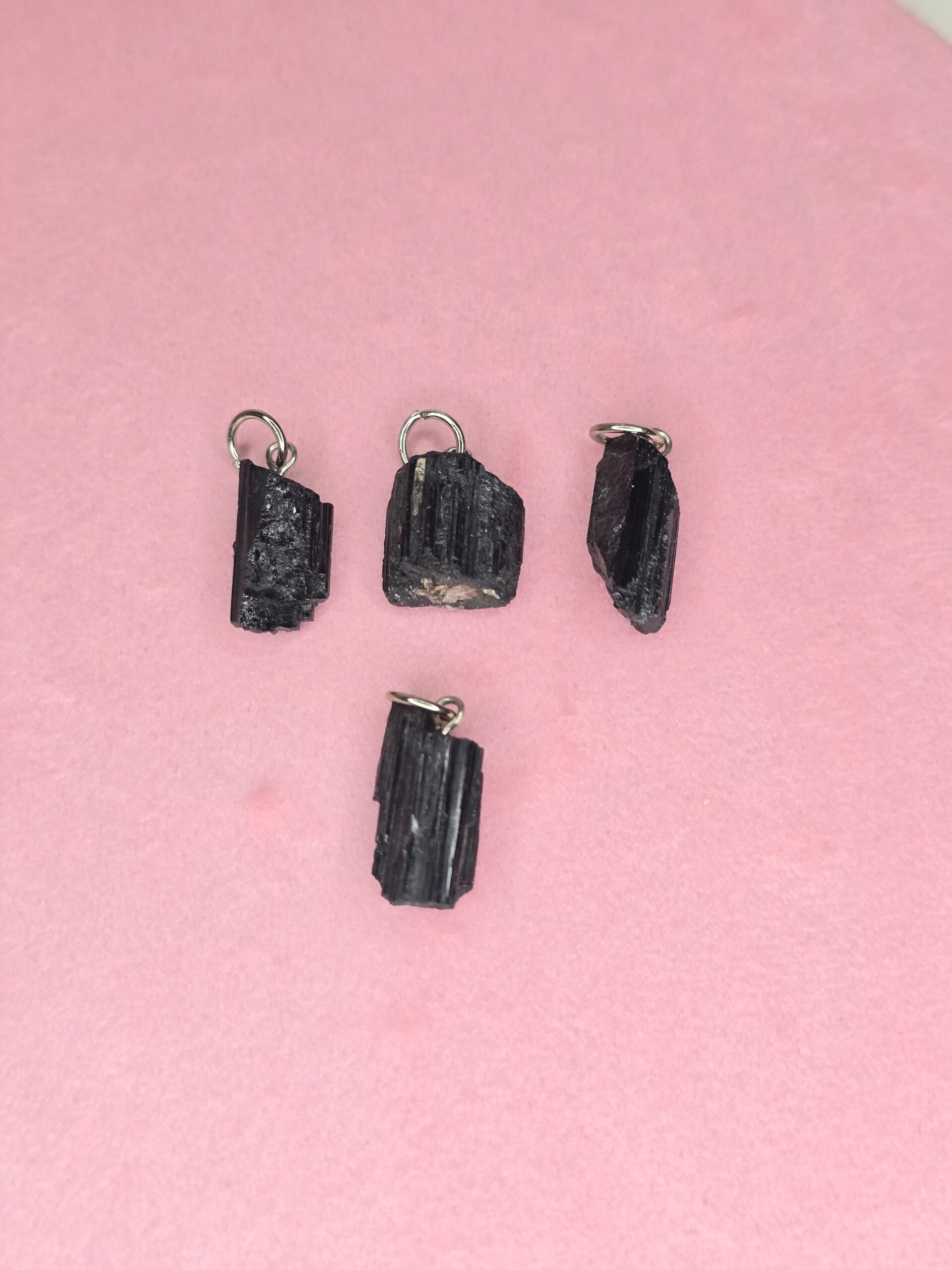 Zwarte toermalijn ketting bedel