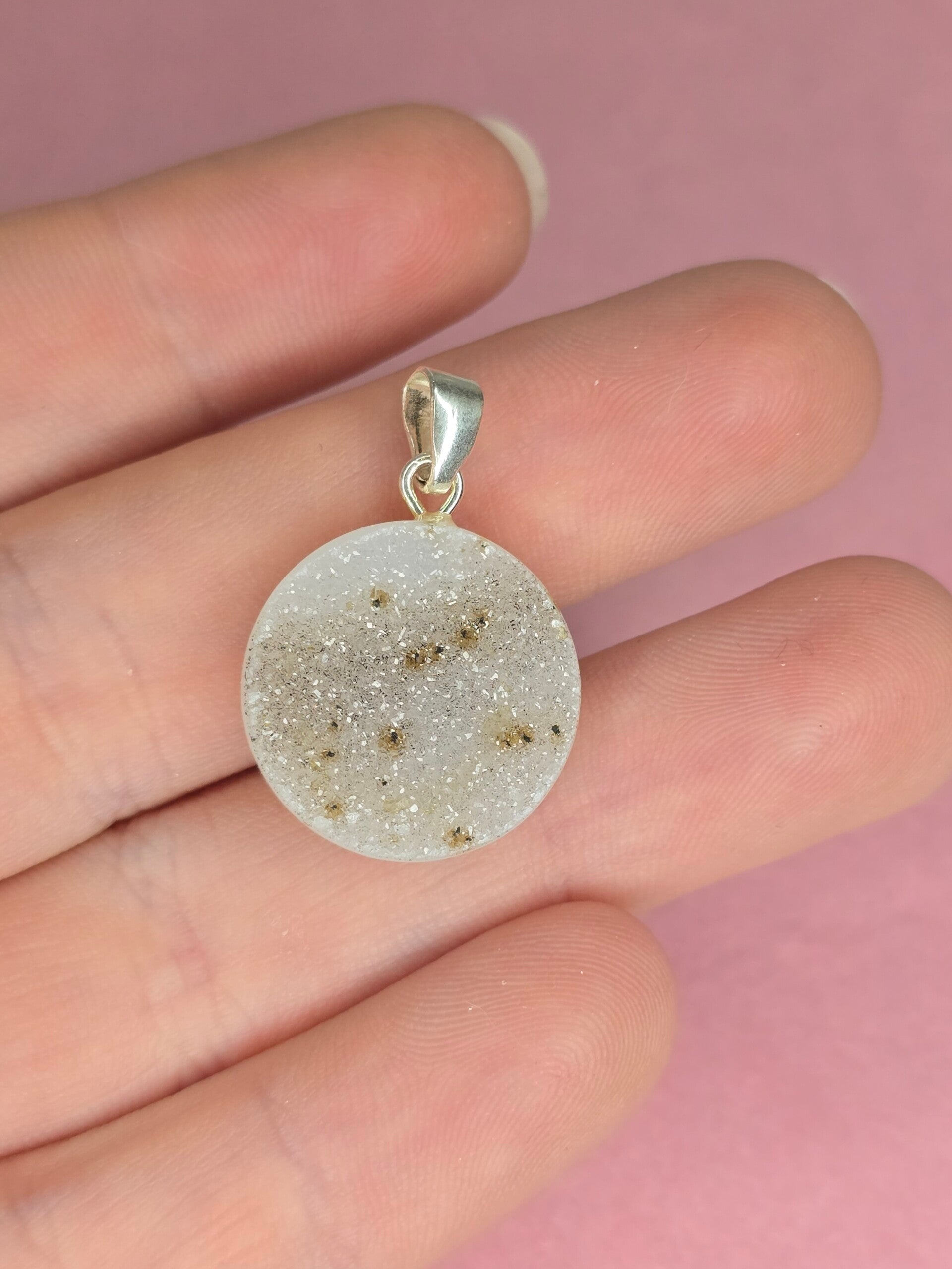 Druzy agaat ketting bedel