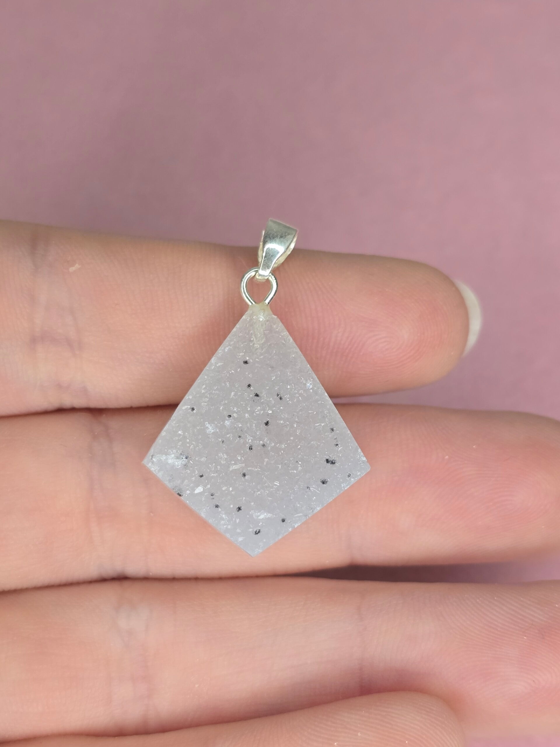 Druzy agaat ketting bedel