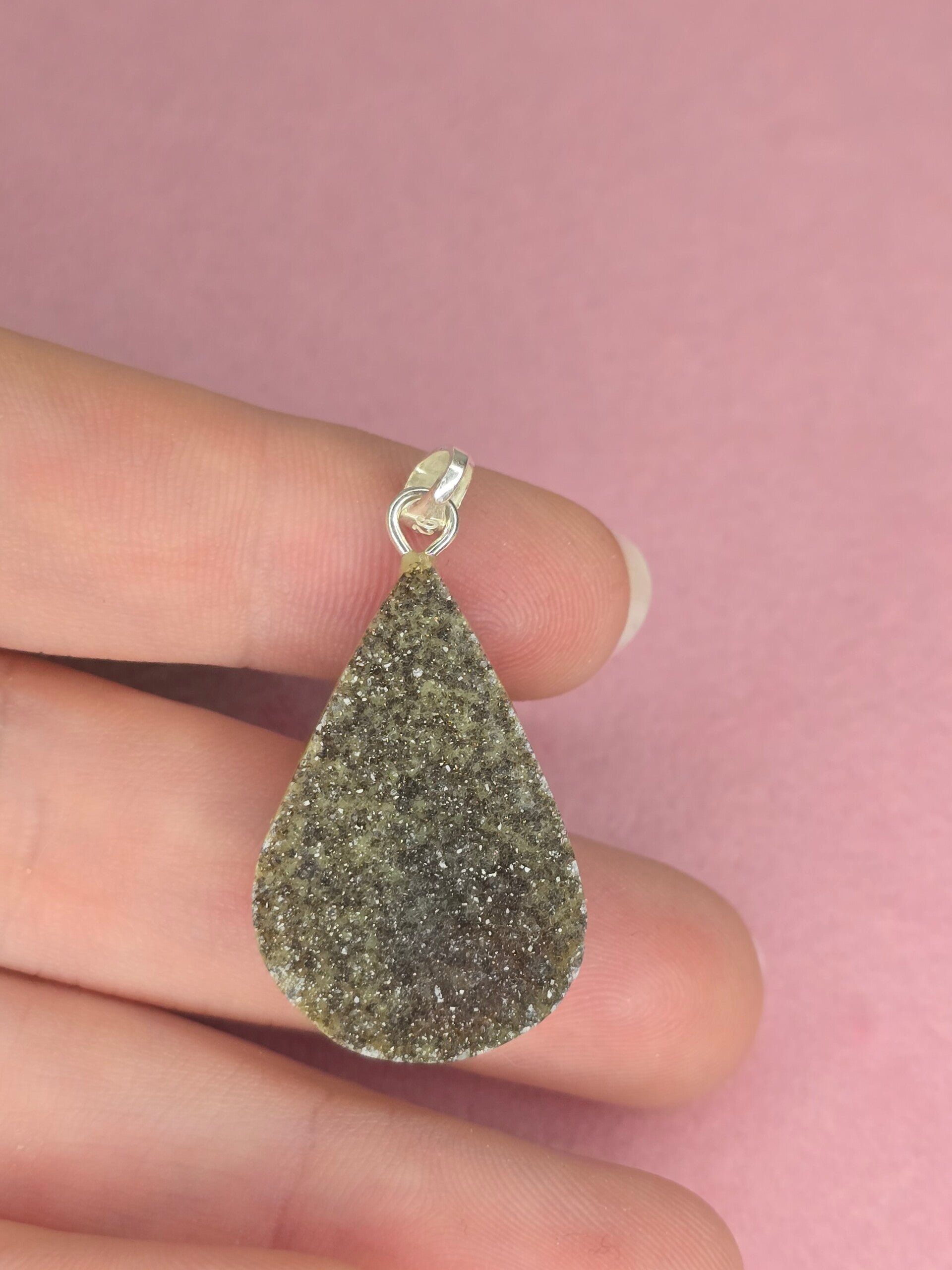Druzy agaat ketting bedel