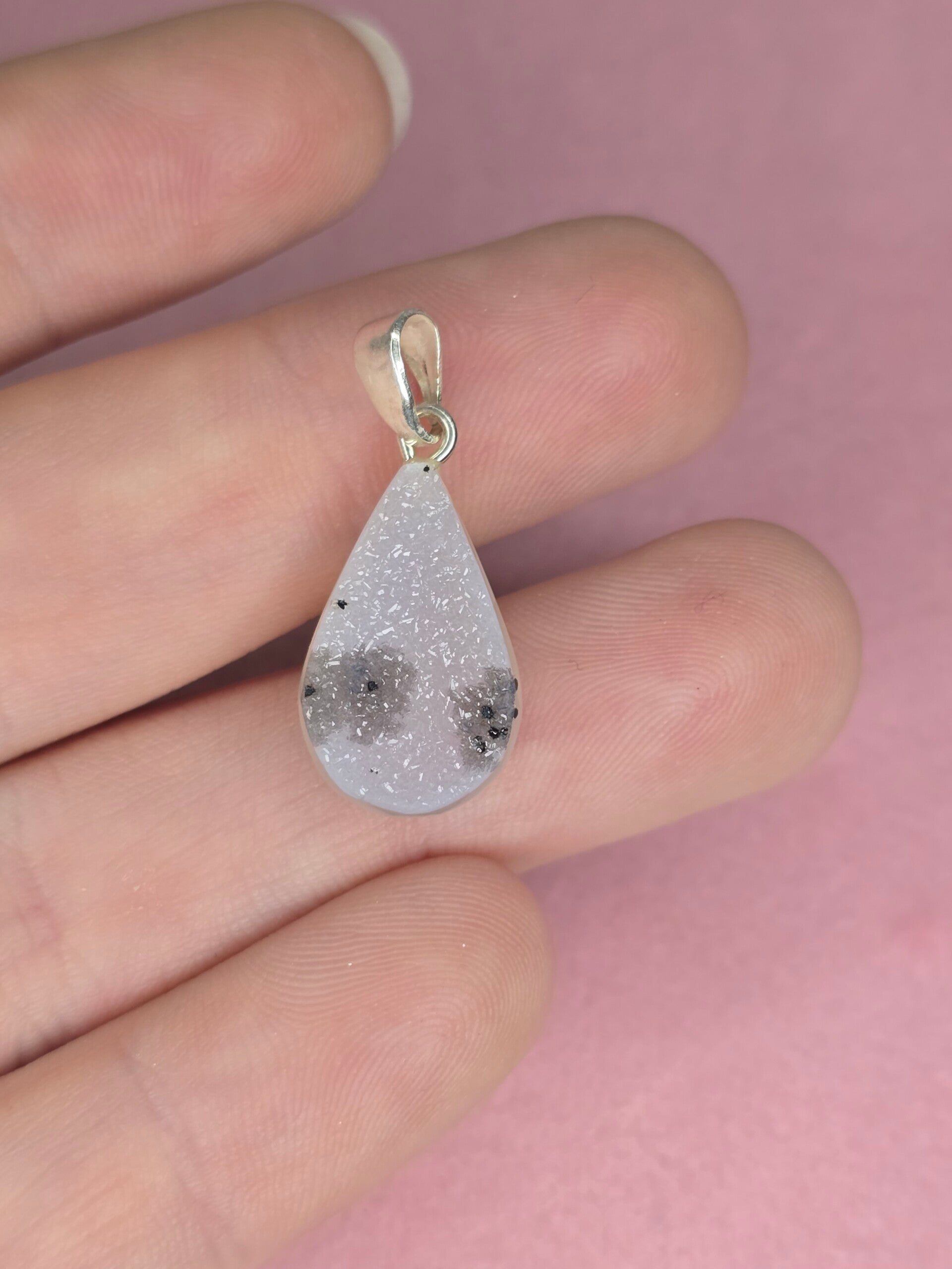 Druzy agaat ketting bedel