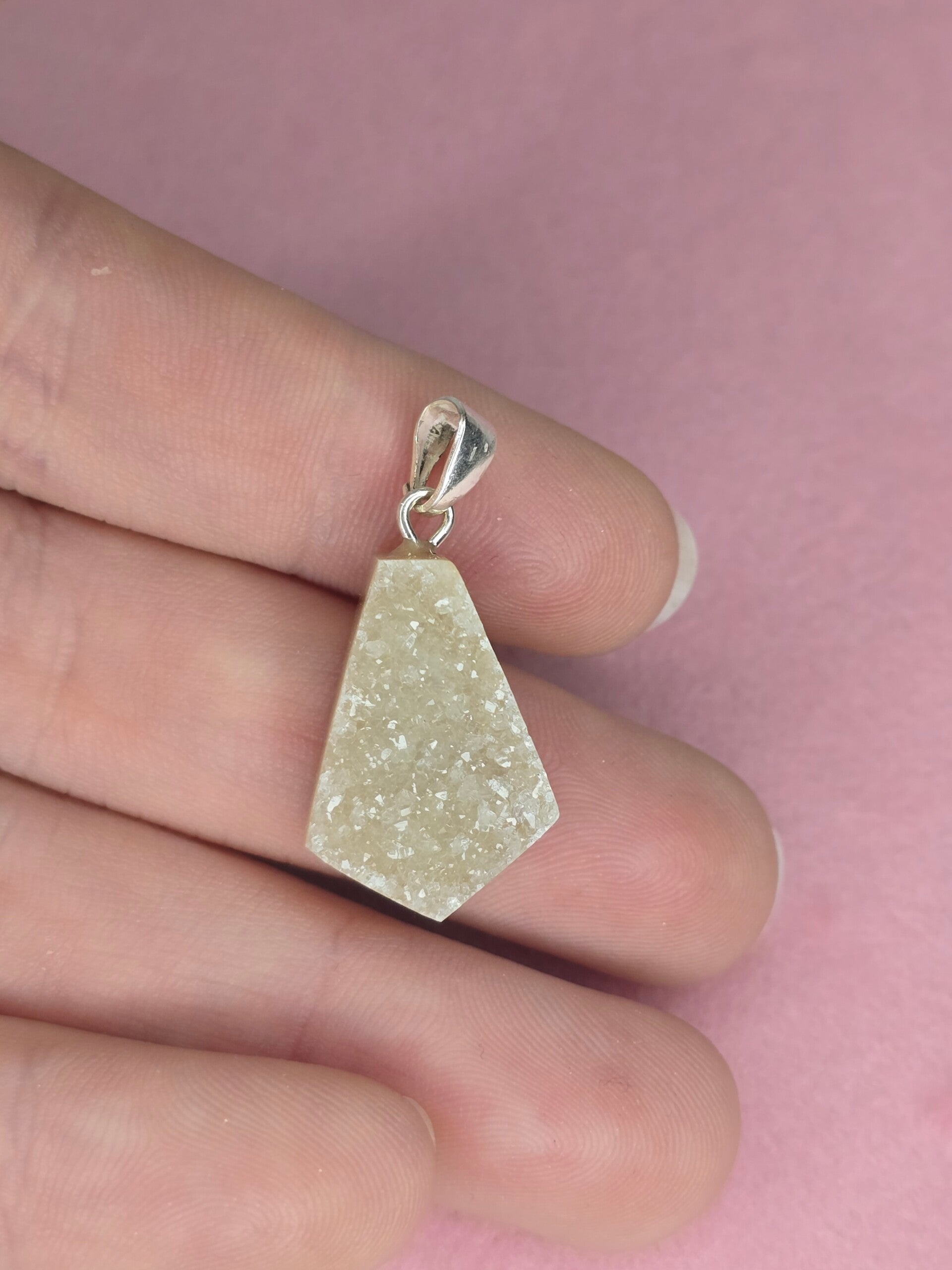 Druzy agaat ketting bedel