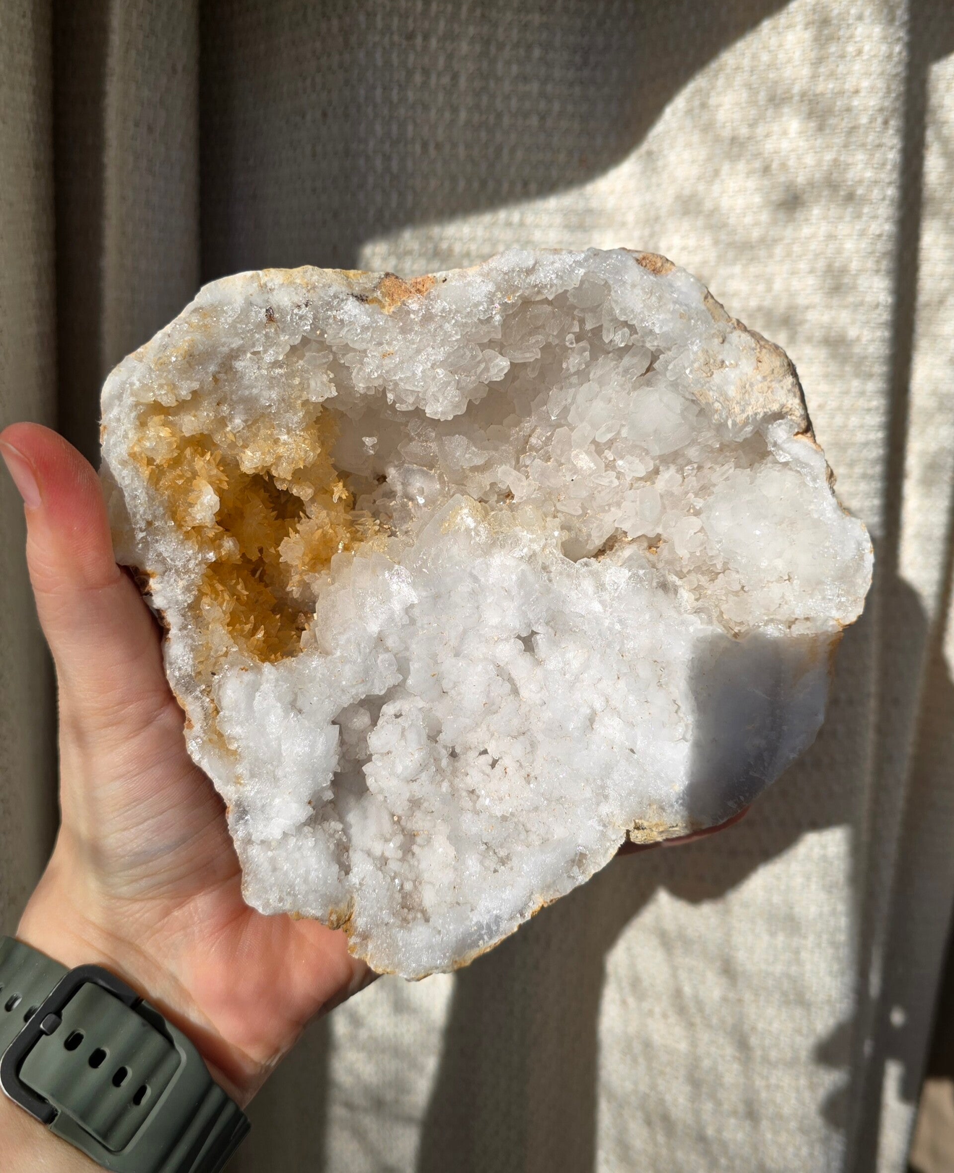 Bergkristal met calciet