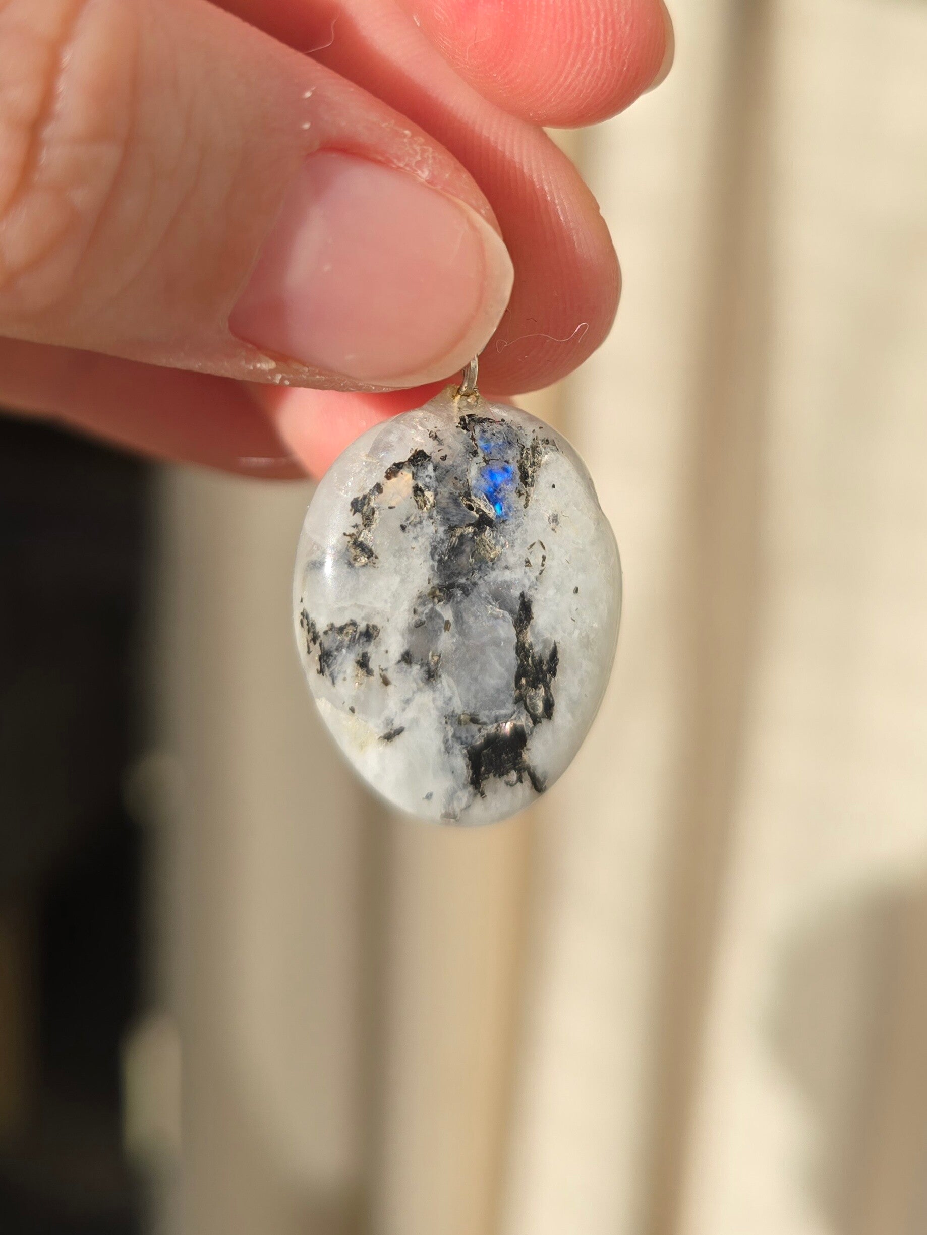 Maansteen ketting bedel