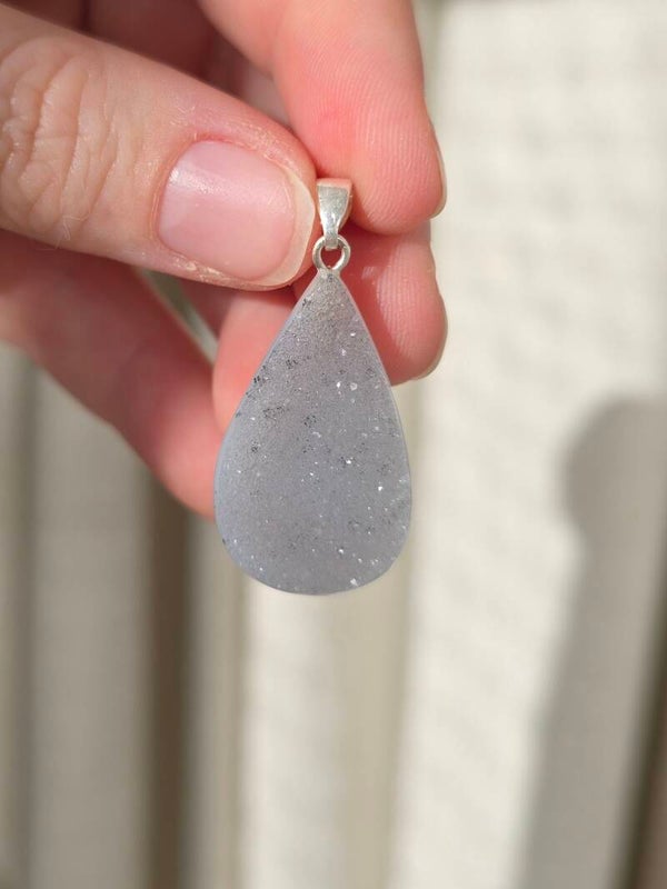 Druzy agaat ketting bedel