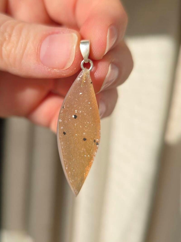 Druzy agaat ketting bedel