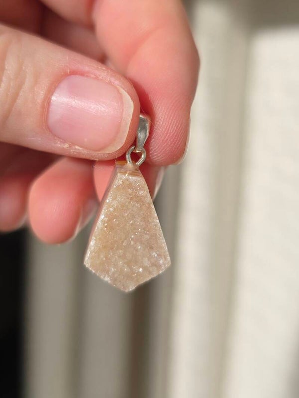 Druzy agaat ketting bedel