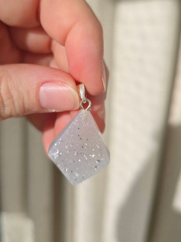 Druzy agaat ketting bedel