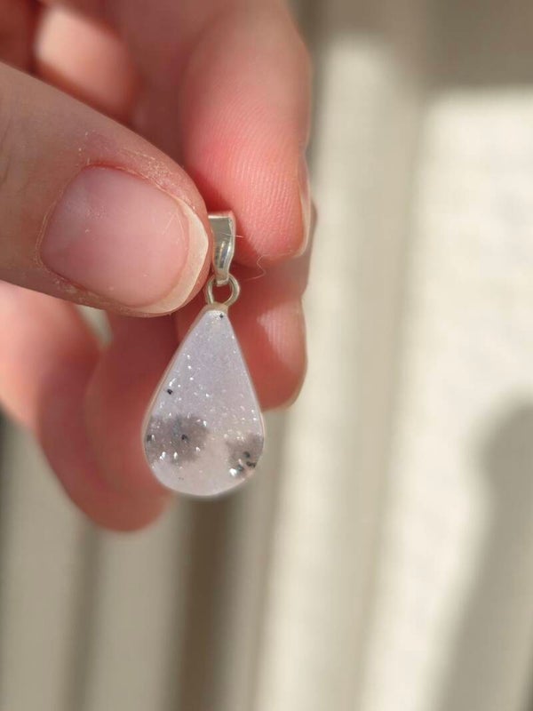 Druzy agaat ketting bedel