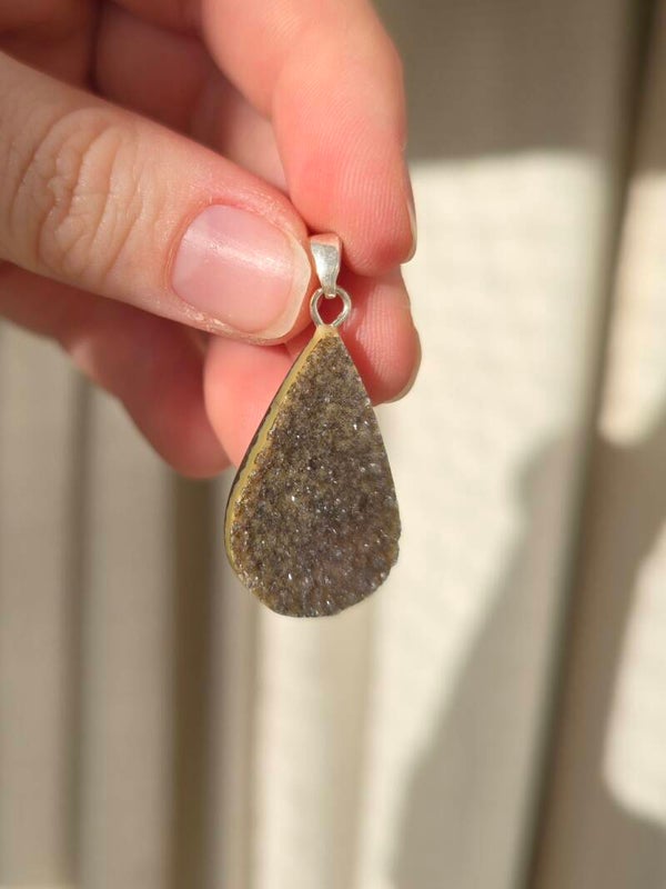 Druzy agaat ketting bedel