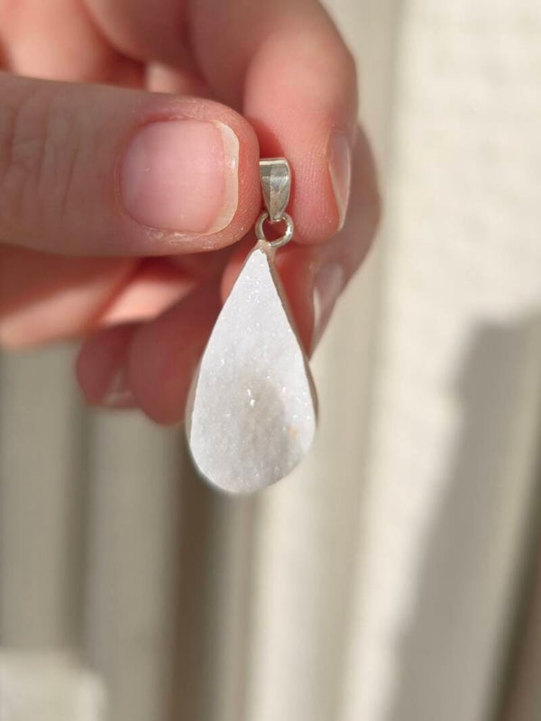 Druzy agaat ketting bedel