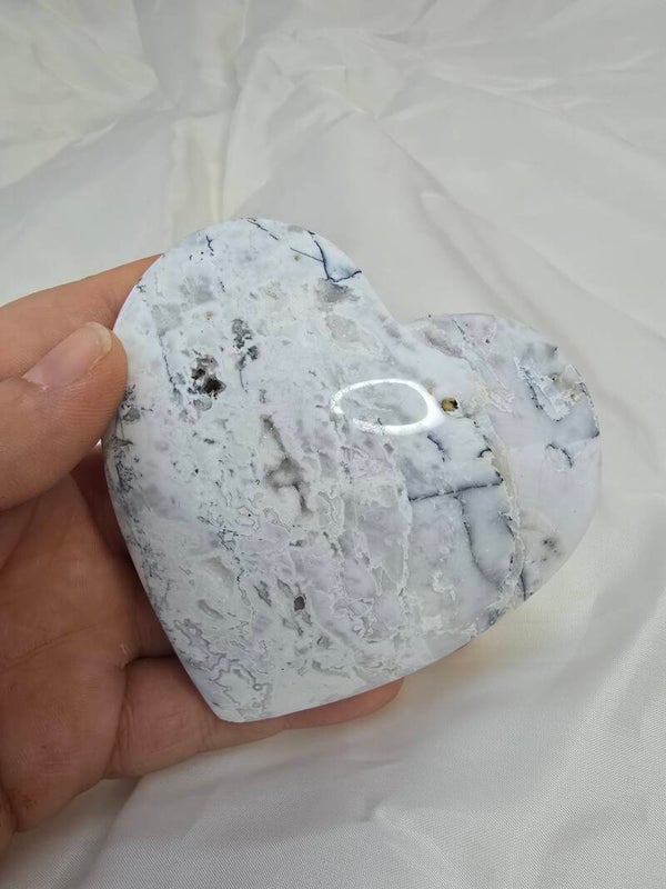 Sneeuw agaat met dendriet hart