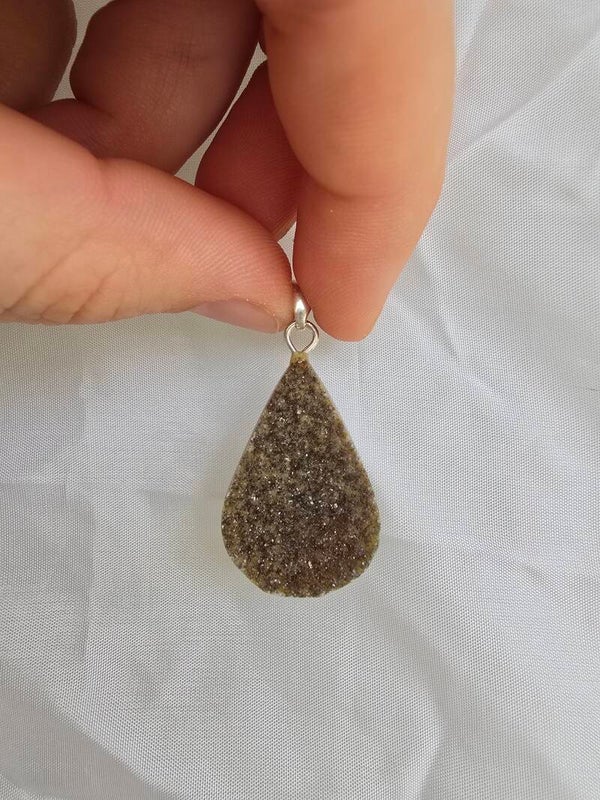 Druzy agaat ketting bedel