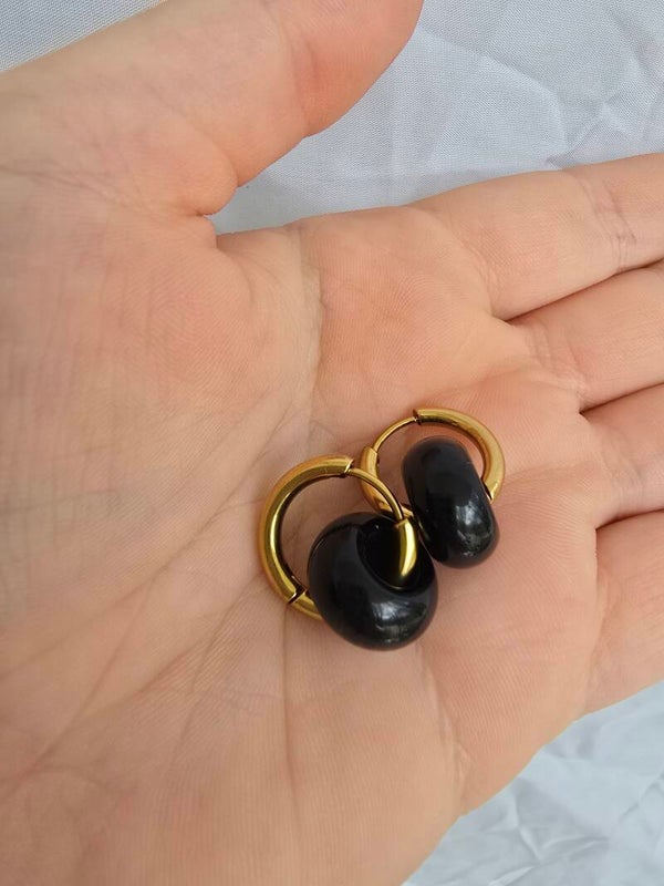 Obsidiaan oorbellen