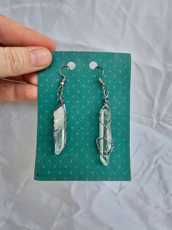 Bergkristal oorbellen