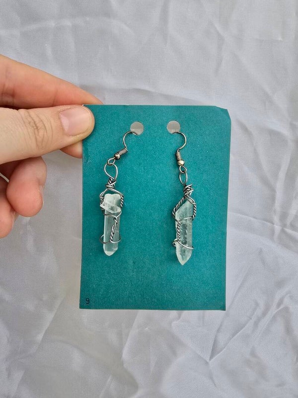 Bergkristal oorbellen