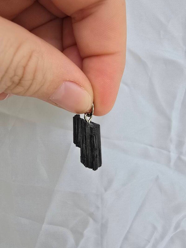 Zwarte toermalijn ketting bedel