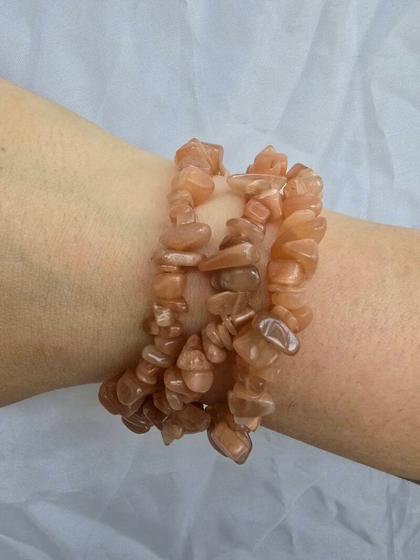 Perzik maansteen split armband