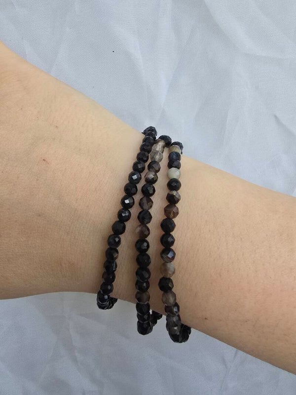 Zwarte agaat armband