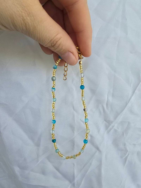 Geverfde agaat enkel armband