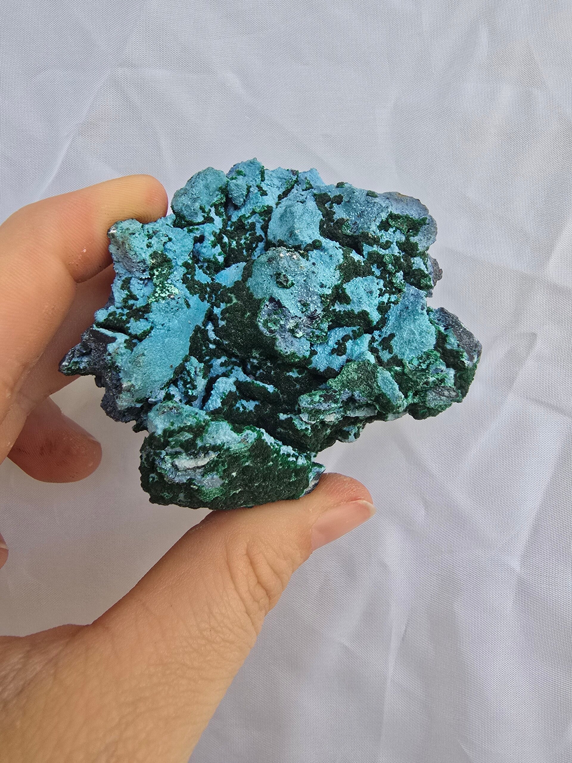 Chrysocolla met malachiet
