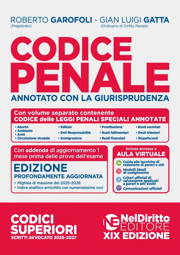 Codice penale annotato con giurisprudenza 2026-2027 - NelDiritto Editore