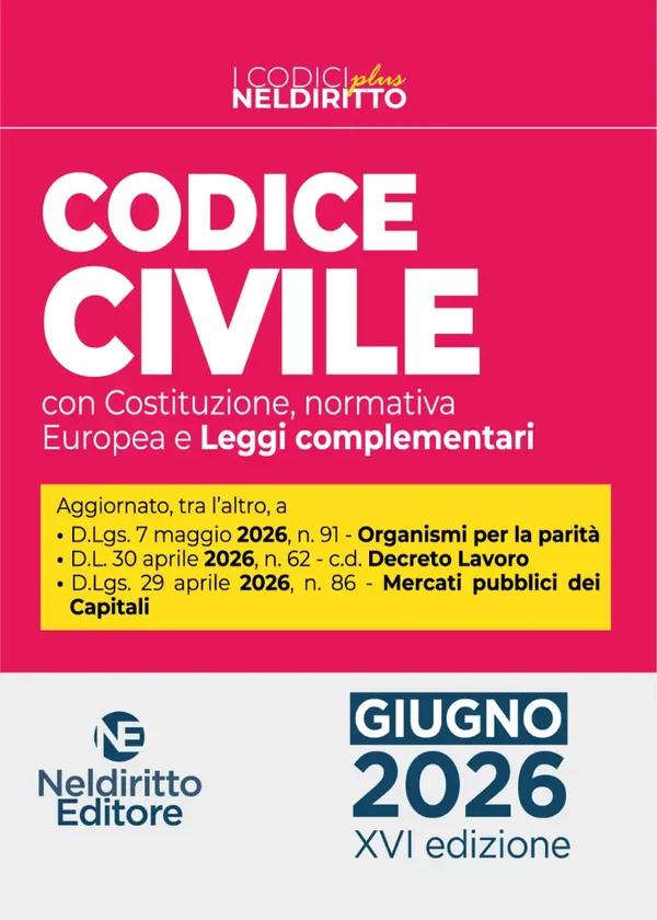 Codice civile normativo Plus Giugno 2026 - NelDiritto Editore
