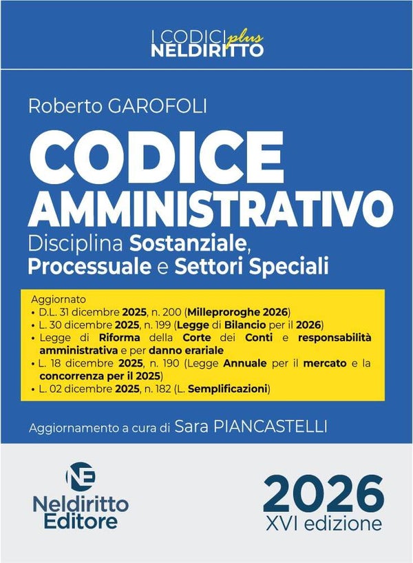 Codice Amministrativo Plus 2026 - NelDiritto Editore