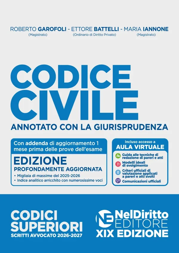 Codice civile annotato con giurisprudenza 2026-2027 - NelDiritto Editore