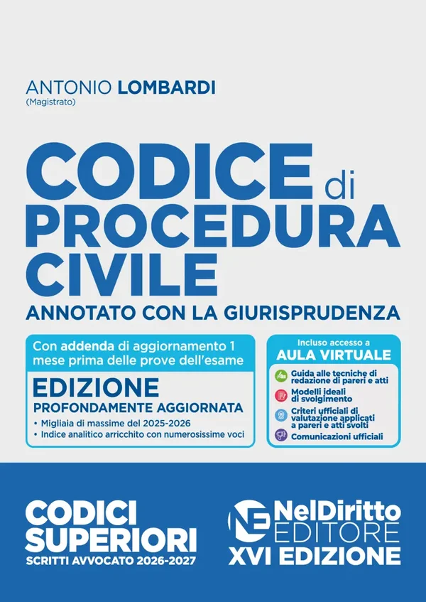 Codice procedura civile annotato con giurisprudenza 2026-2027 - NelDiritto Editore