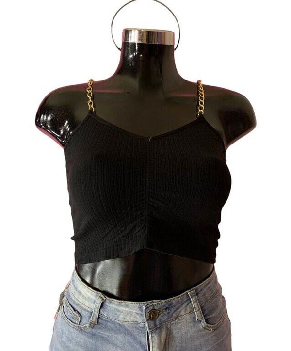 crop top con tirante de lujo