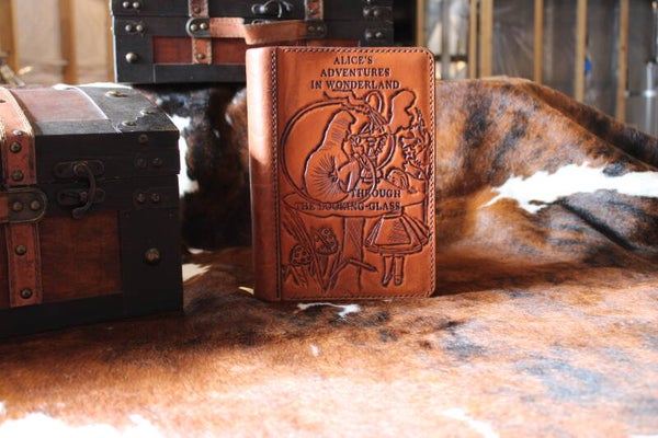 Alice in Wonderland and Through the Looking Glass Hand-Tooled Cover