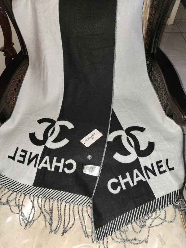 Chanel Long Cashmere Scarf.