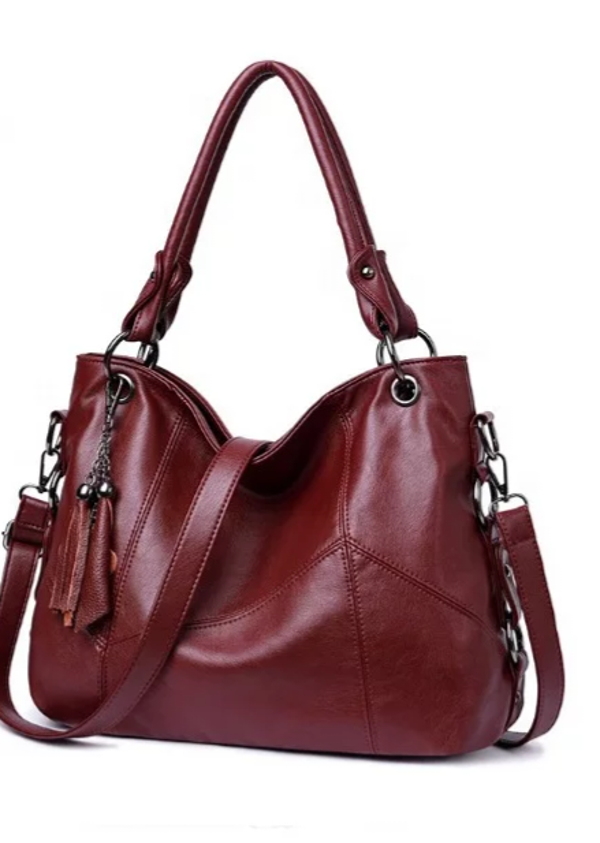 Genuine Leather Shoulder Tote Handbag.