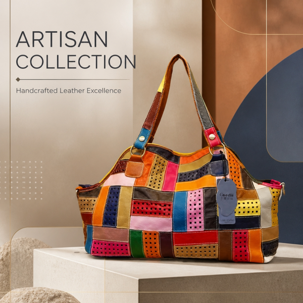 Genuine Cowhide Patchwork Design Bag.