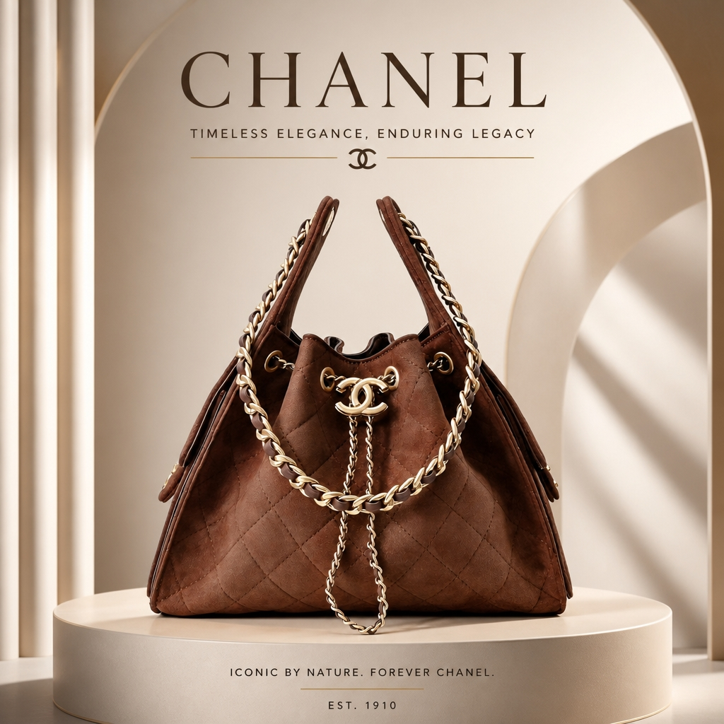 Suede Chanel 25 Small Handbag.