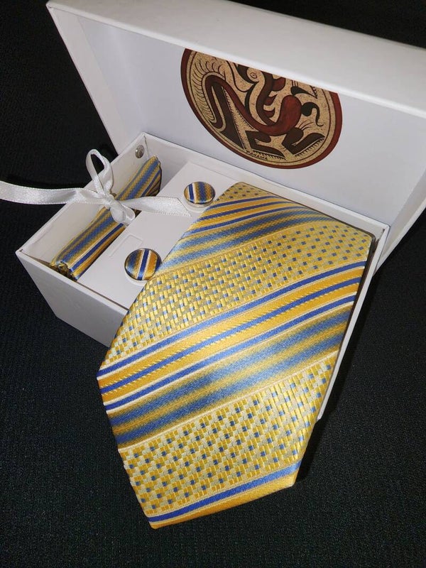 Delano Silk Stripe Necktie Set.