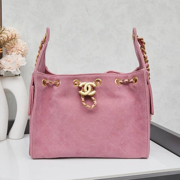 Suede Chanel 25 Small Handbag.