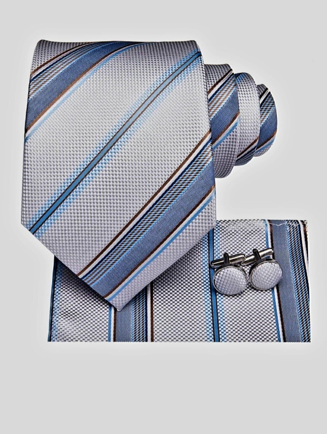 Delano Silk Stripe Necktie Set.