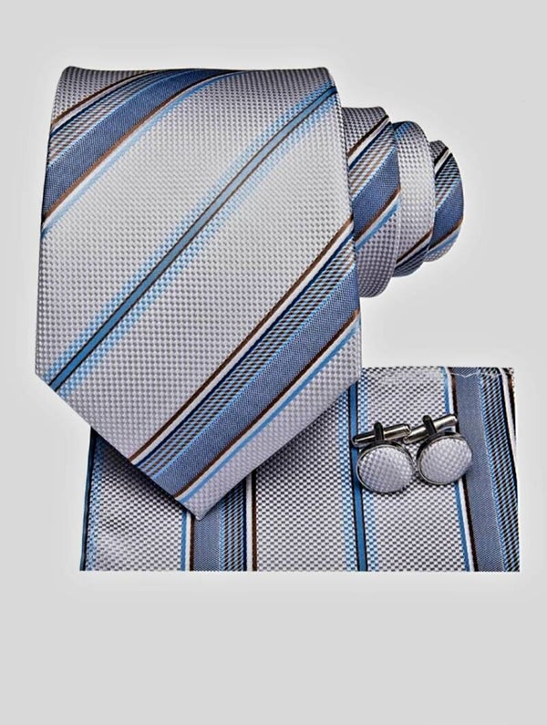 Delano Silk Stripe Necktie Set.