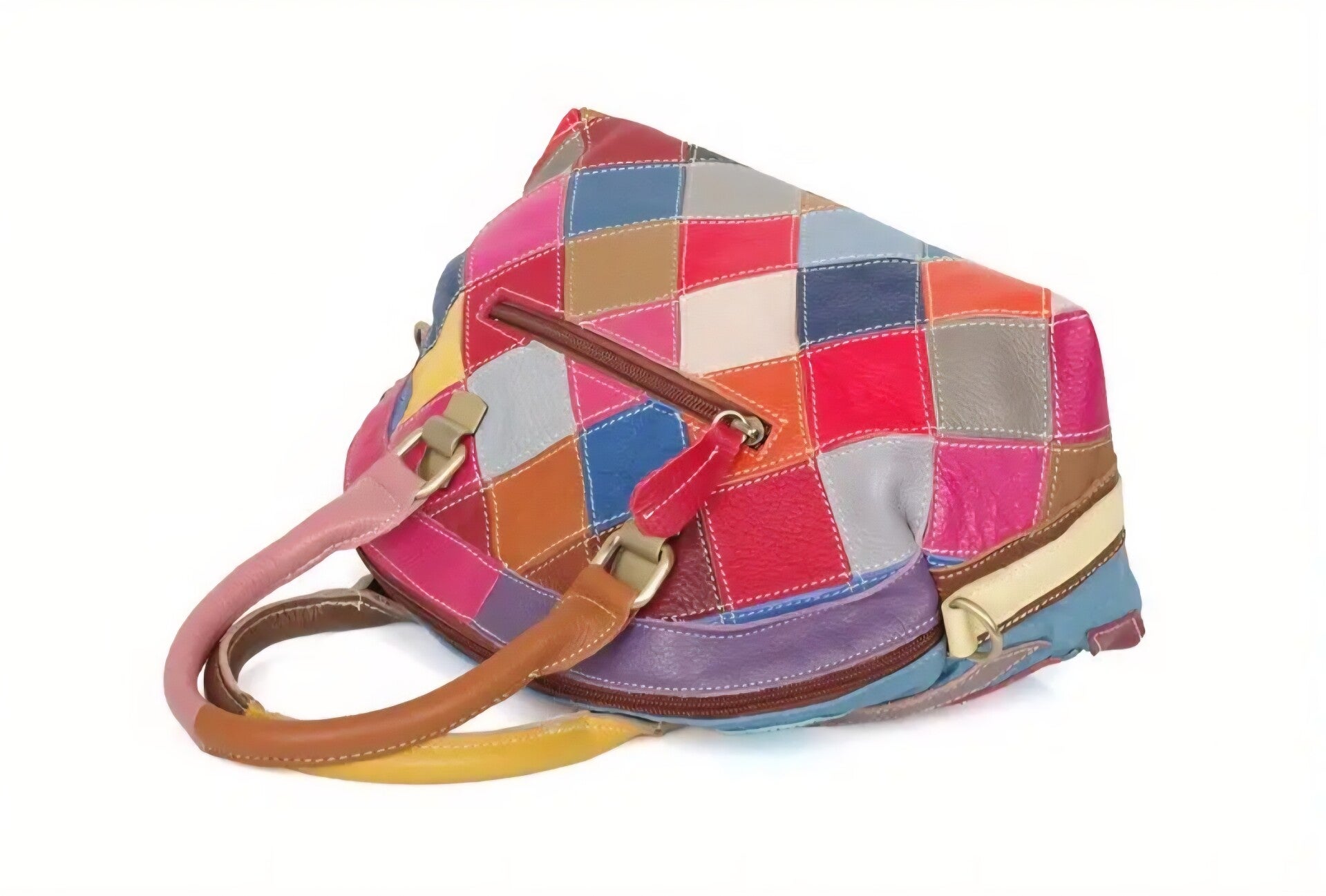 Handmade Hobo Colorblock Handbag.
